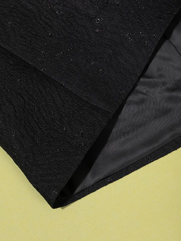 کت زنانه کلاسیک مجلسی ژاکارد یقه هفت دو جیب دکمه فلزی نفس