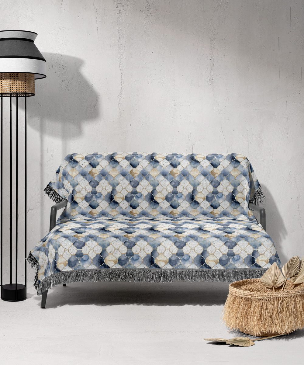شال مبل ریش دار sofa shawl 4