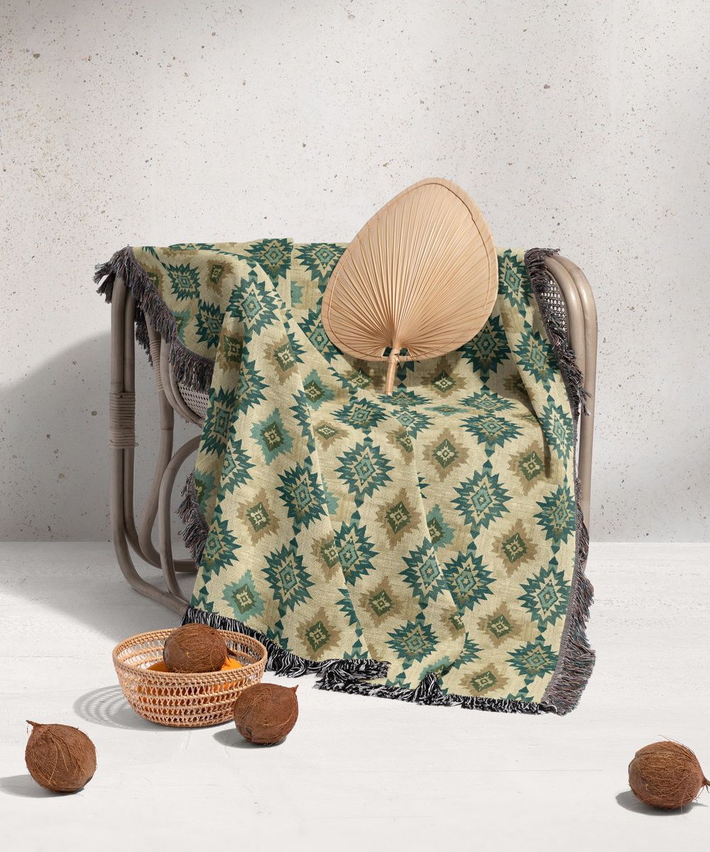 شال مبل ریش دار sofa shawl 7
