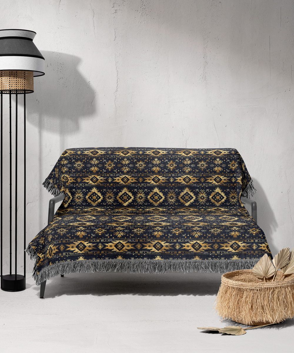 شال مبل ریش دار sofa shawl 8