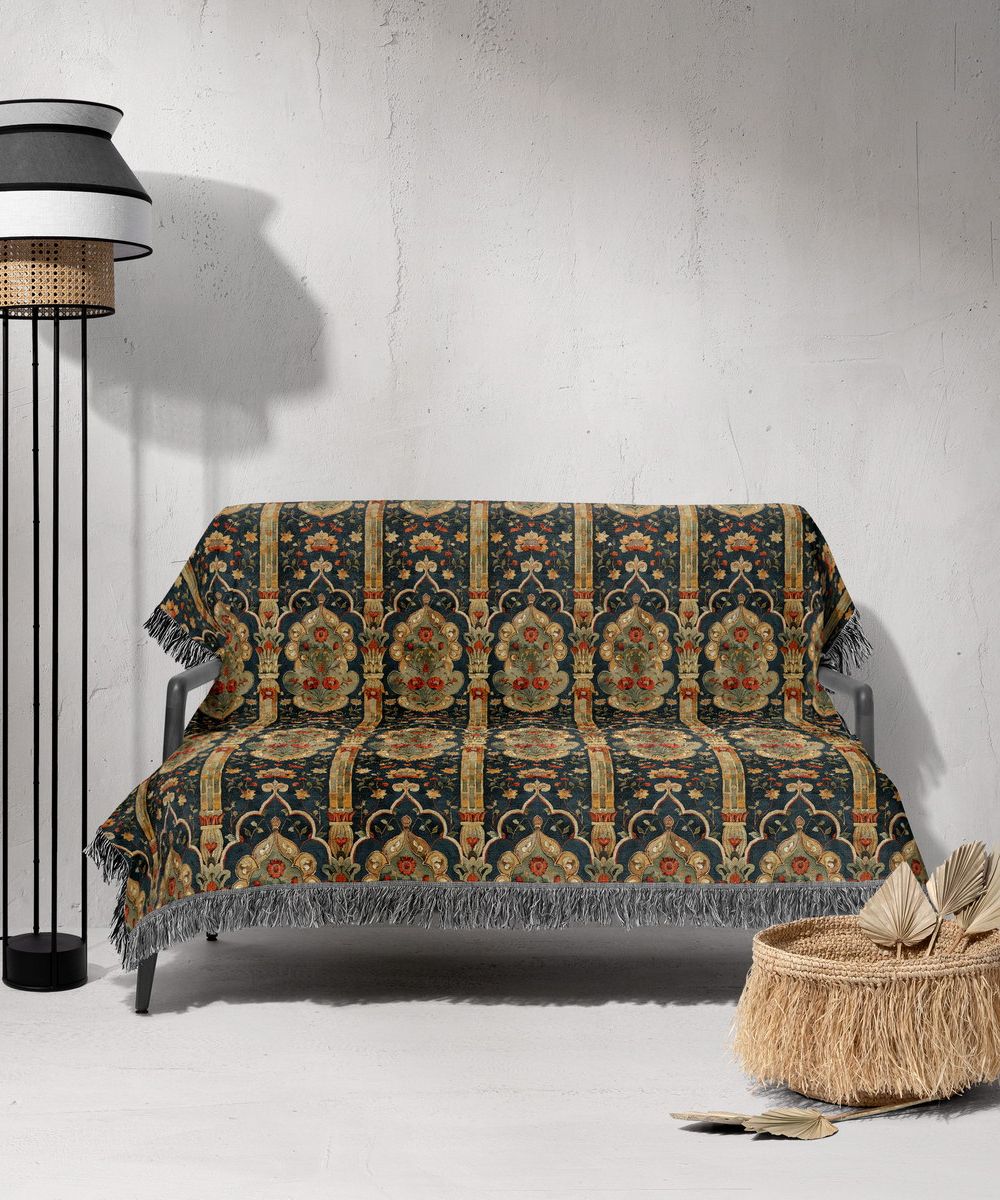 شال مبل ریش دار sofa shawl 16
