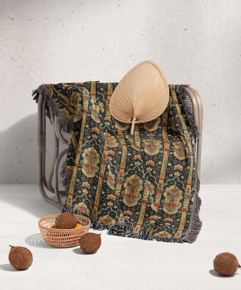 شال مبل ریش دار sofa shawl 16