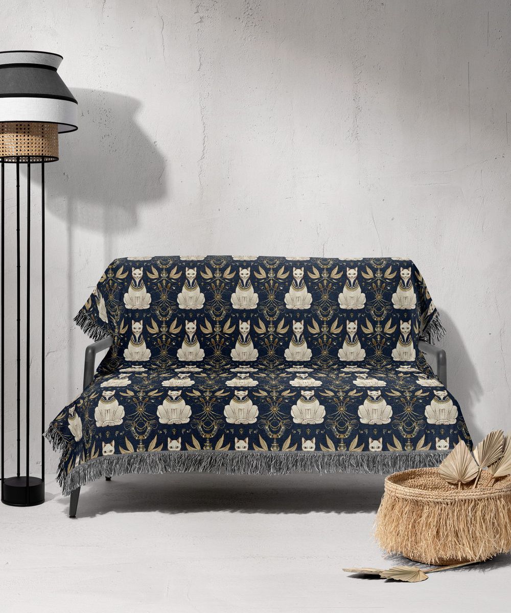 شال مبل ریش دار sofa shawl 17