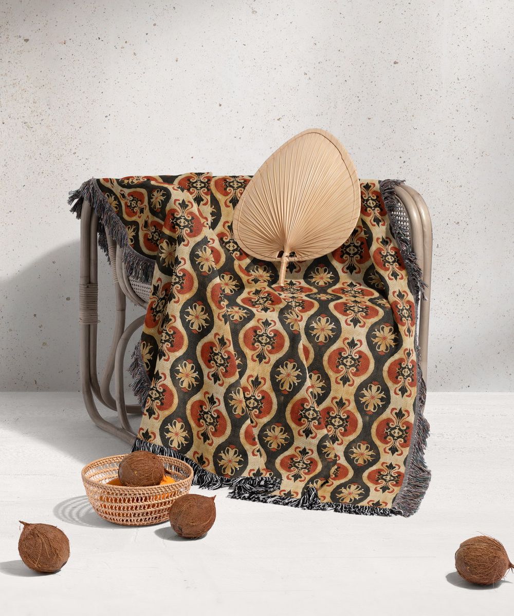 شال مبل ریش دار sofa shawl 18