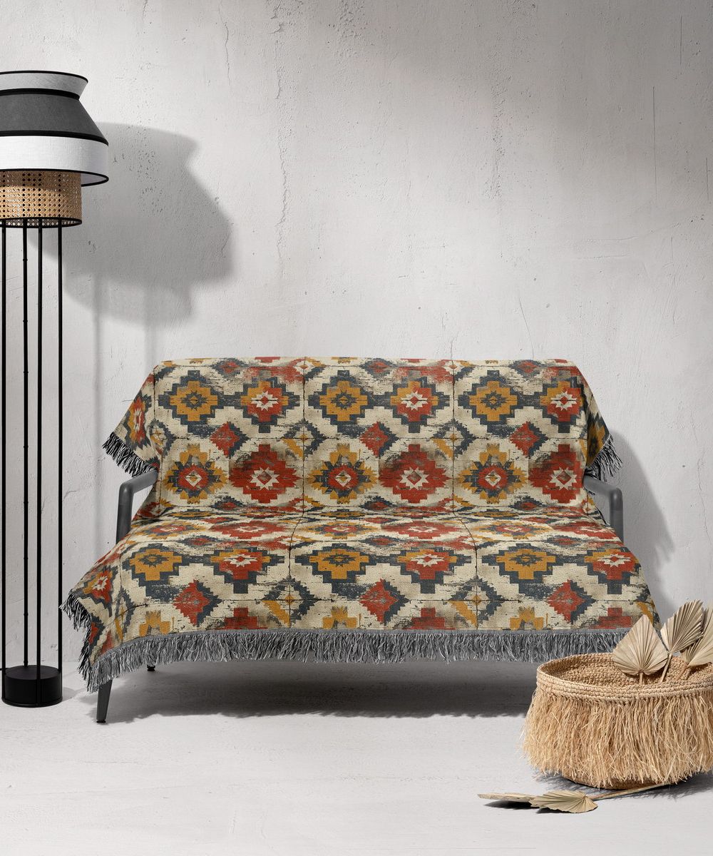شال مبل ریش دار sofa shawl 22