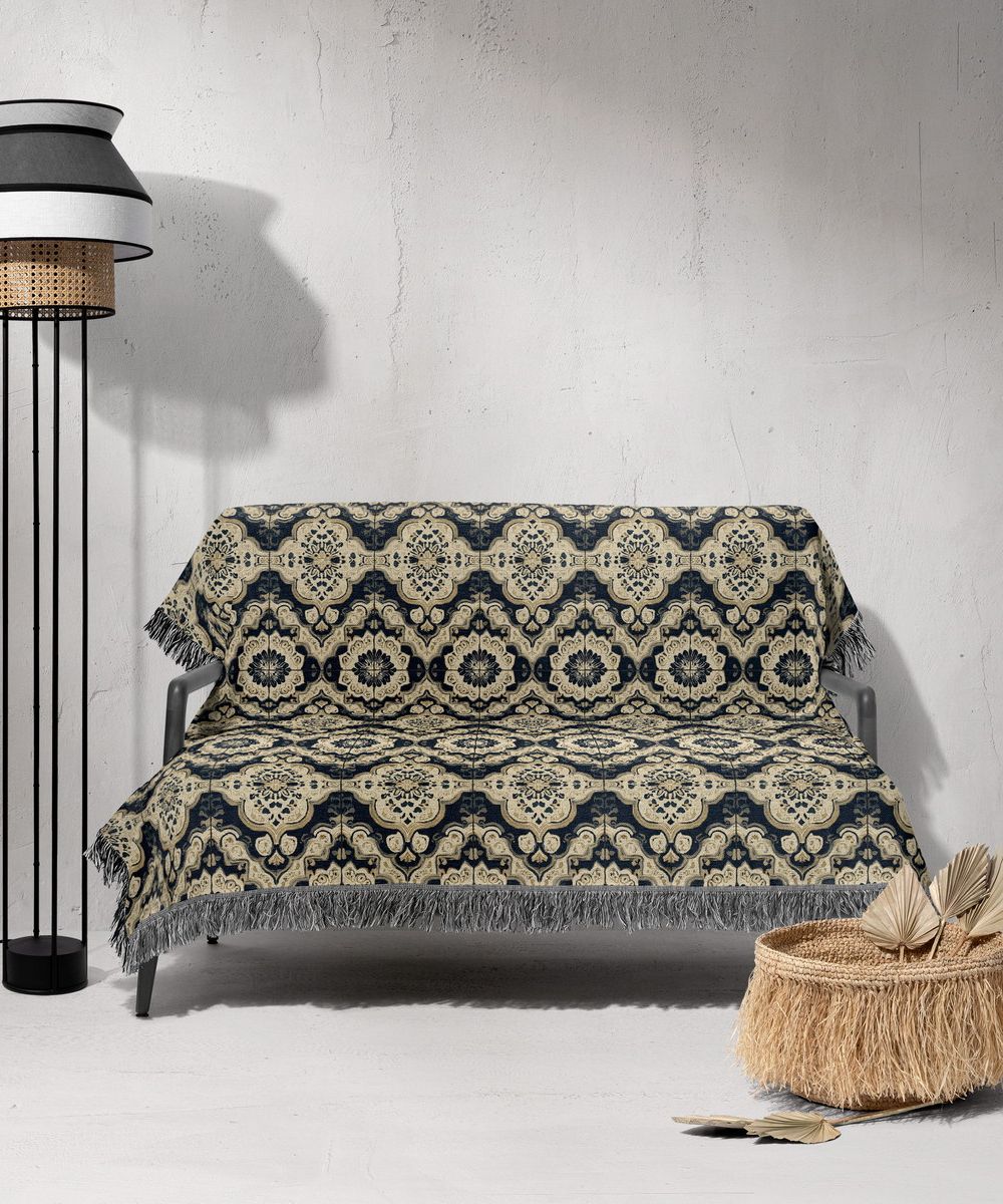 شال مبل ریش دار sofa shawl 23