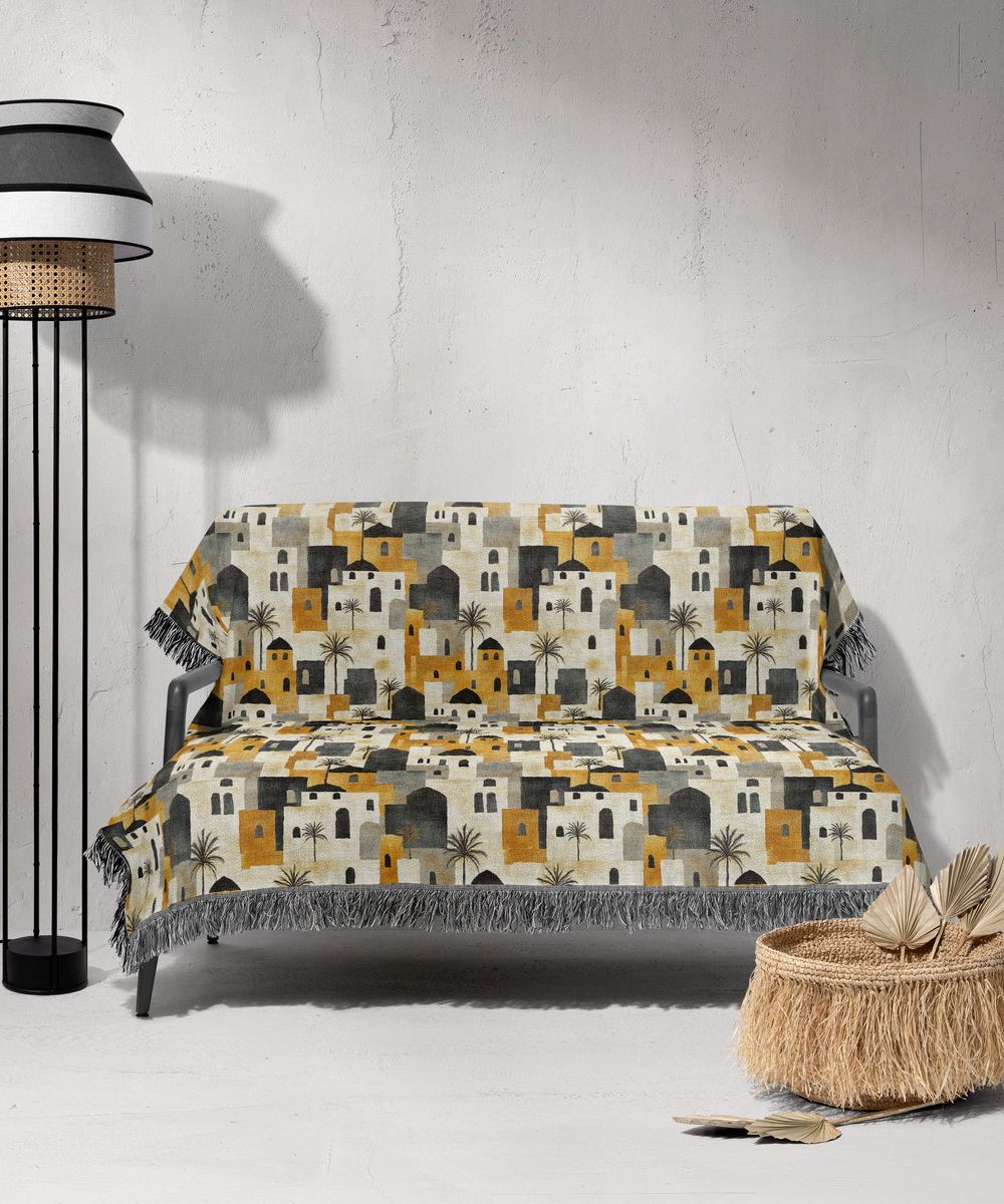 شال مبل ریش دار sofa shawl 24
