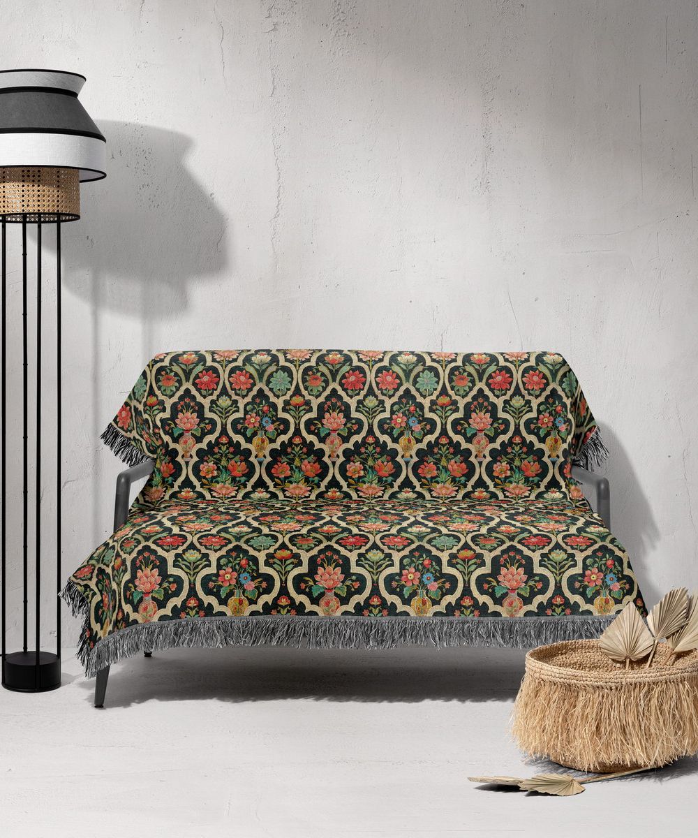 شال مبل ریش دار sofa shawl 25