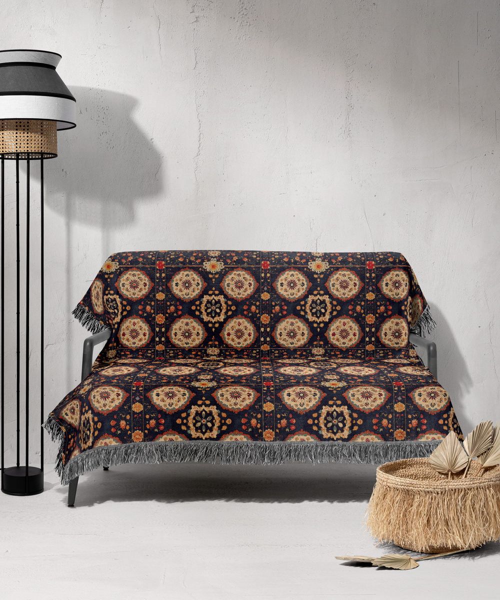 شال مبل ریش دار sofa shawl 26