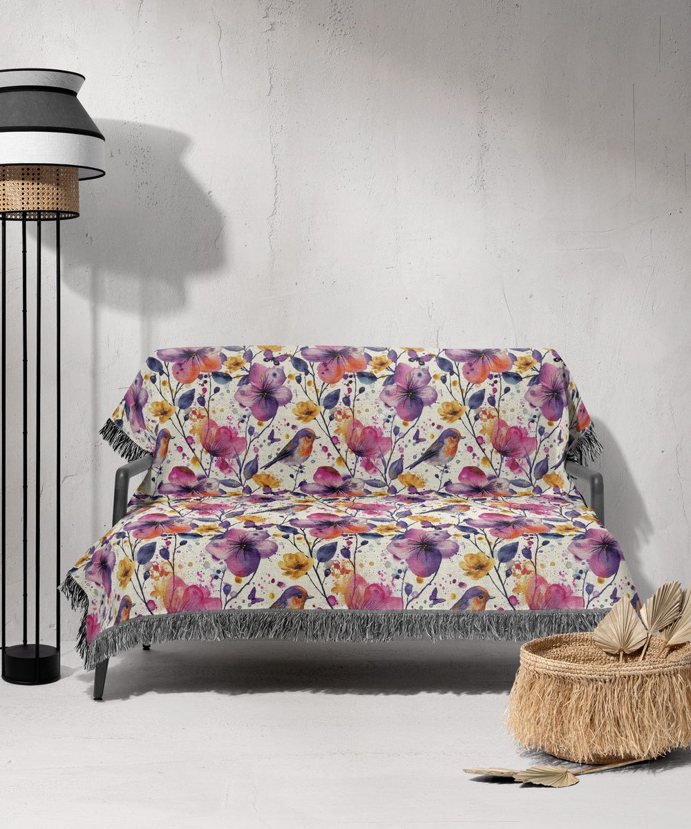 شال مبل ریش دار sofa shawl 28