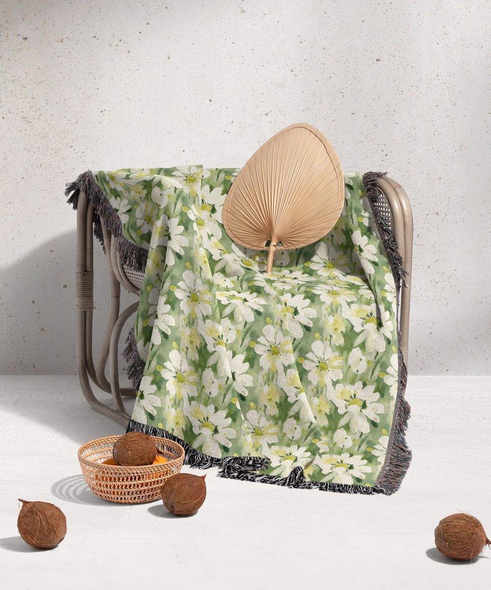 شال مبل ریش دار sofa shawl 31