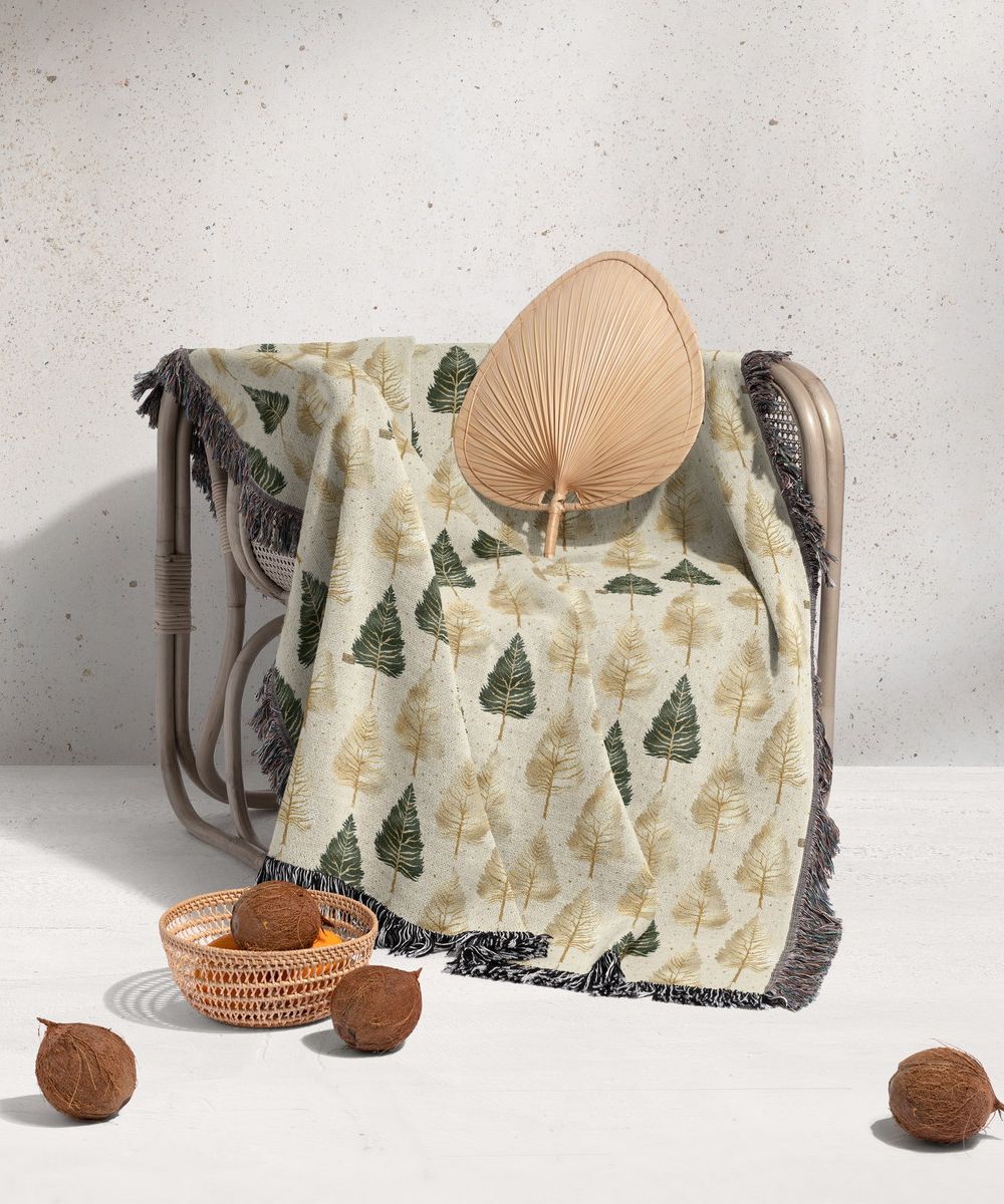 شال مبل ریش دار sofa shawl 36
