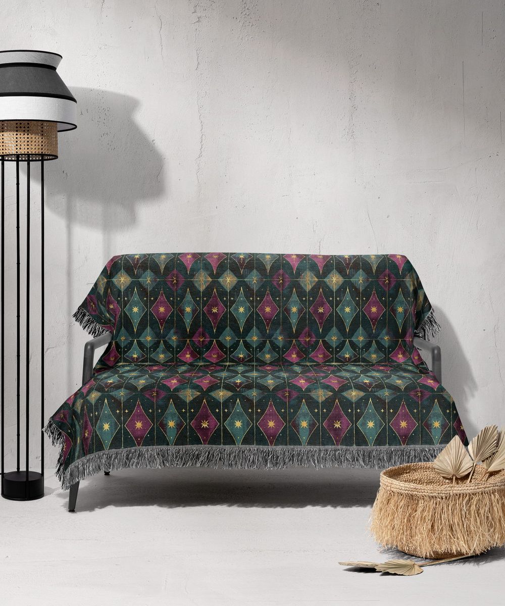 شال مبل ریش دار sofa shawl 37