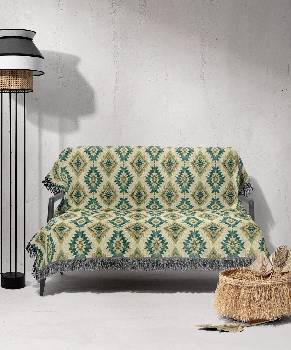 شال مبل ریش دار sofa shawl 44
