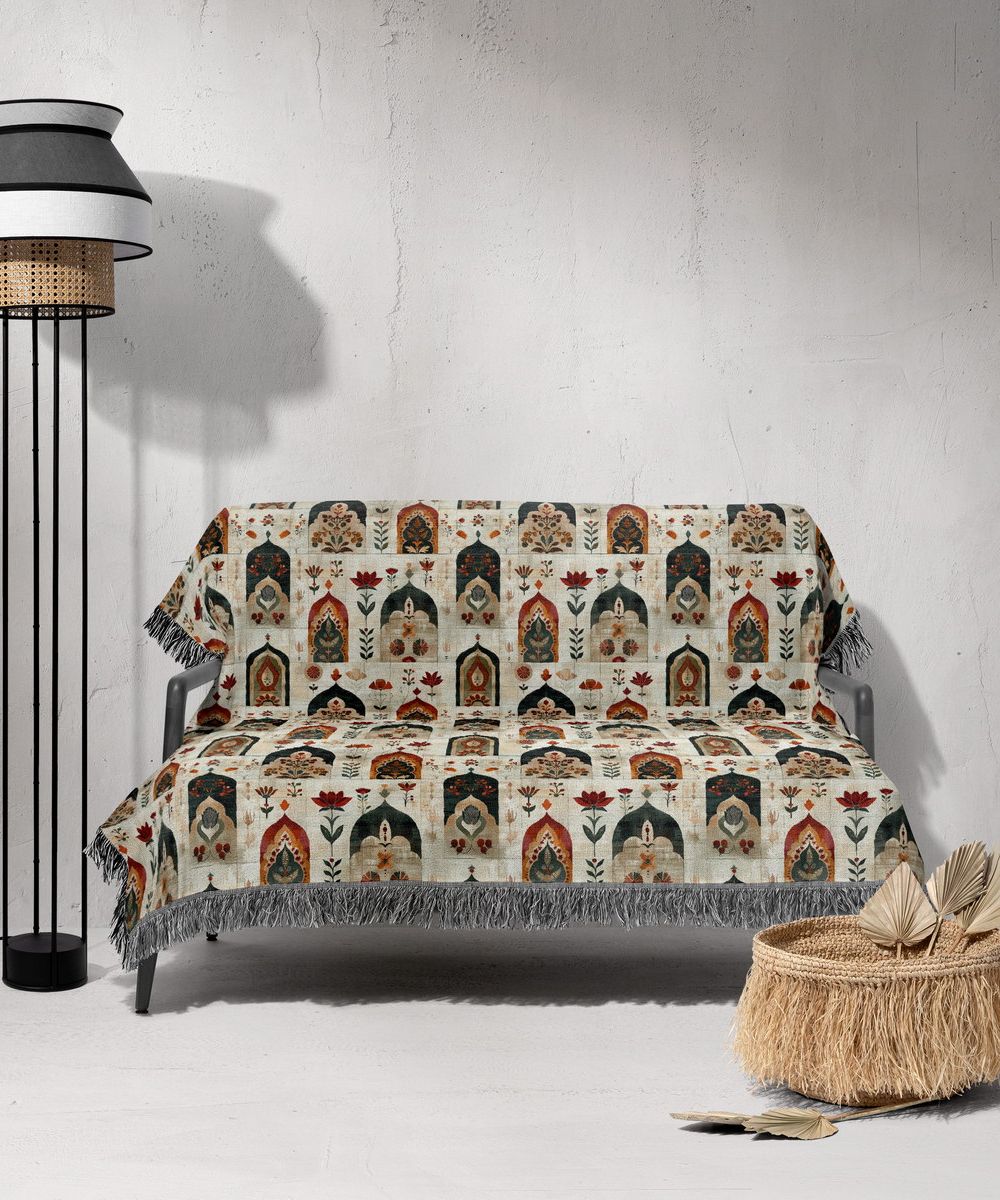 شال مبل ریش دار sofa shawl 46