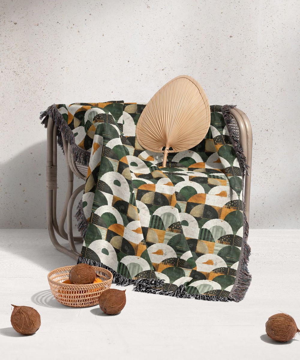 شال مبل ریش دار sofa shawl 49