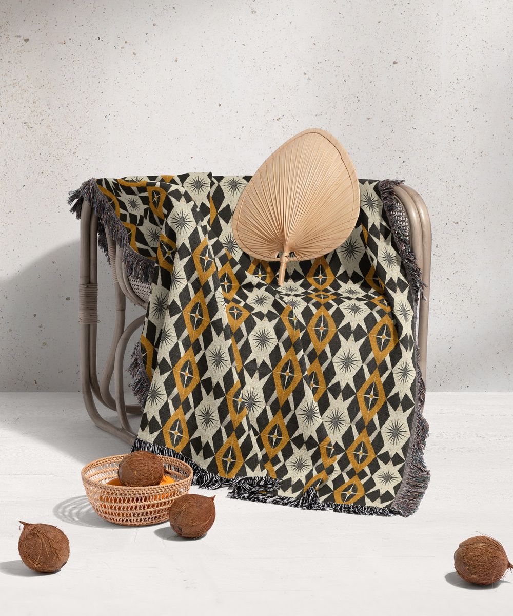 شال مبل ریش دار sofa shawl 50