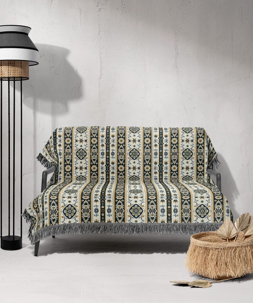 شال مبل ریش دار sofa shawl 51