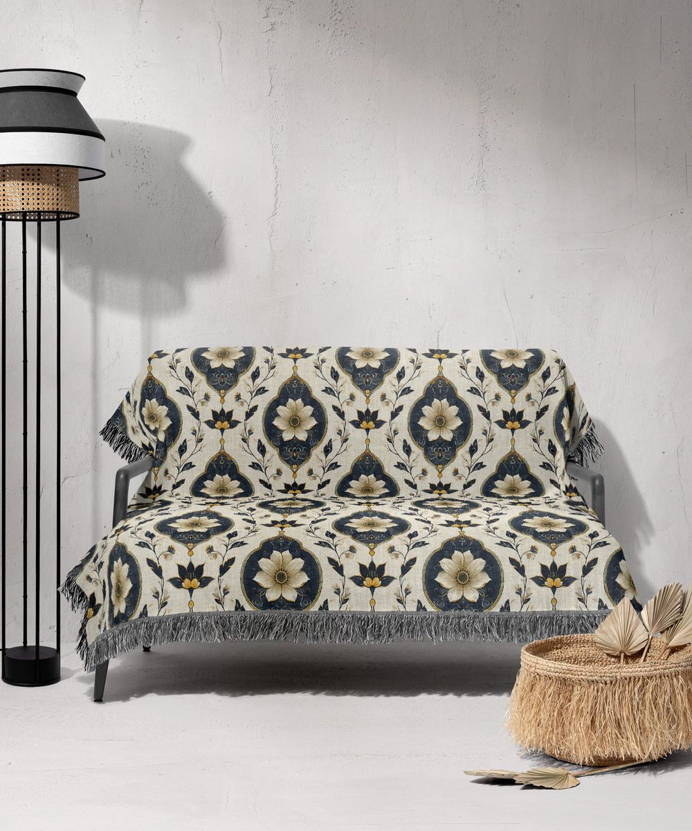 شال مبل ریش دار sofa shawl 52