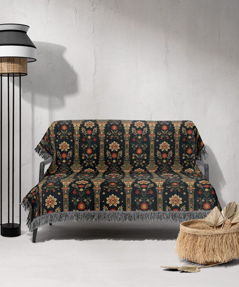 شال مبل ریش دار sofa shawl 53