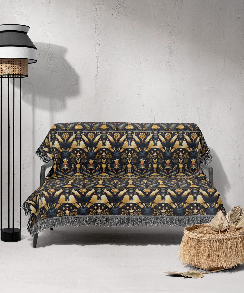 شال مبل ریش دار sofa shawl 54