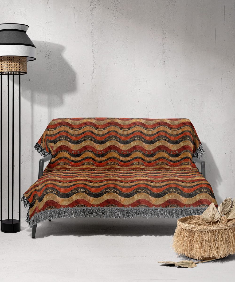 شال مبل ریش دار sofa shawl 55