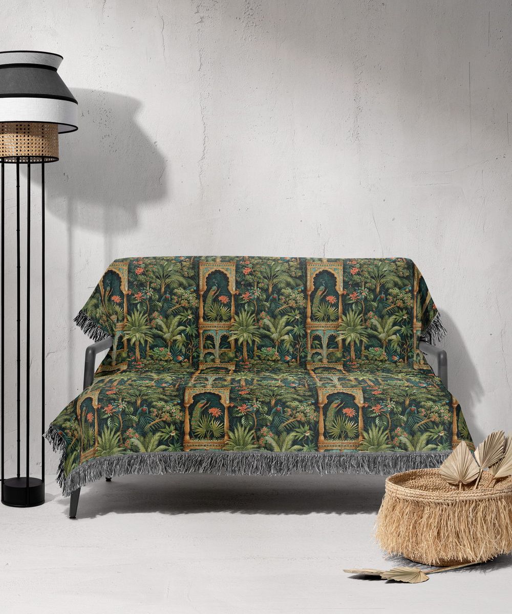 شال مبل ریش دار sofa shawl 58