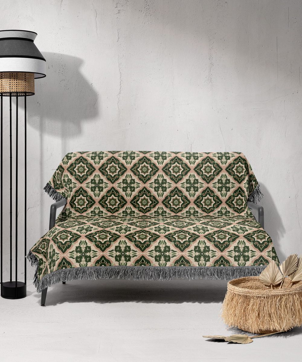 شال مبل ریش دار sofa shawl 64