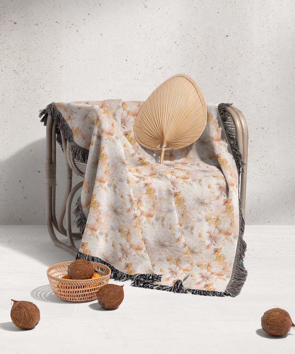 شال مبل ریش دار sofa shawl 66
