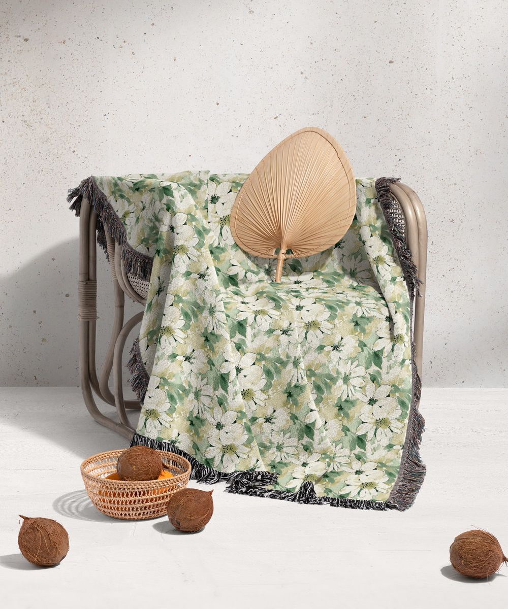 شال مبل ریش دار sofa shawl 68
