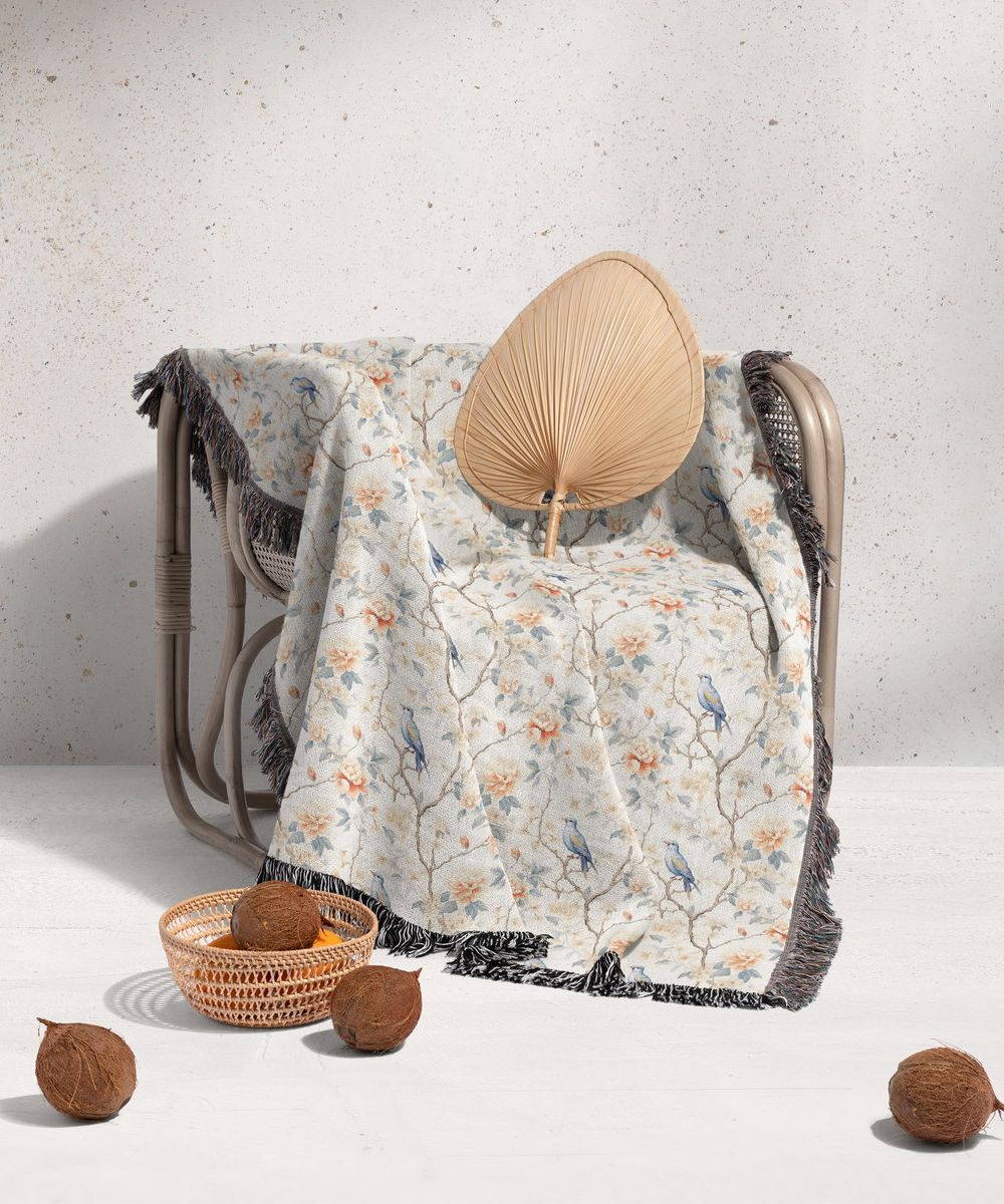 شال مبل ریش دار sofa shawl 69