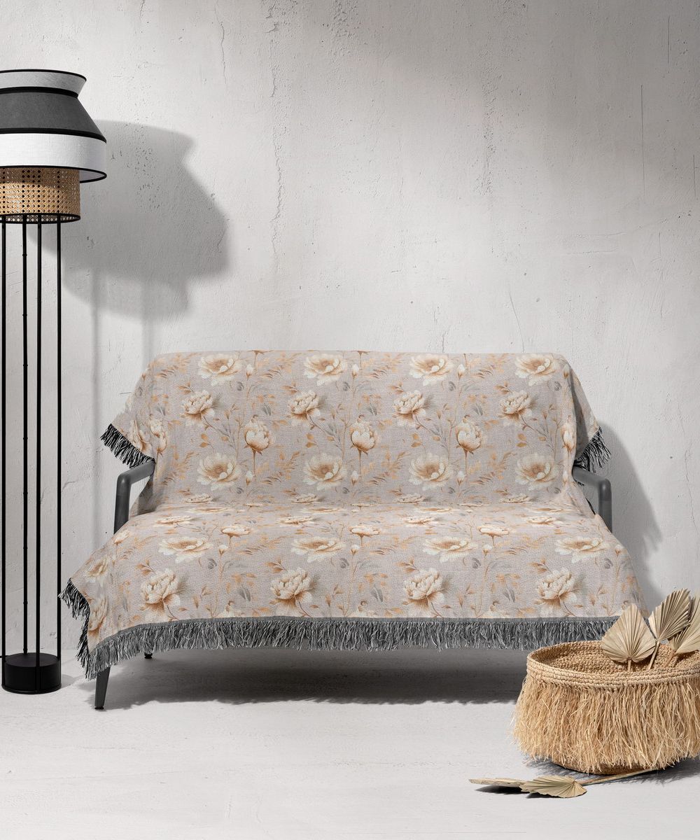 شال مبل ریش دار sofa shawl 70