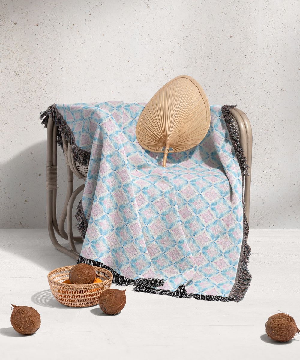 شال مبل ریش دار sofa shawl 78