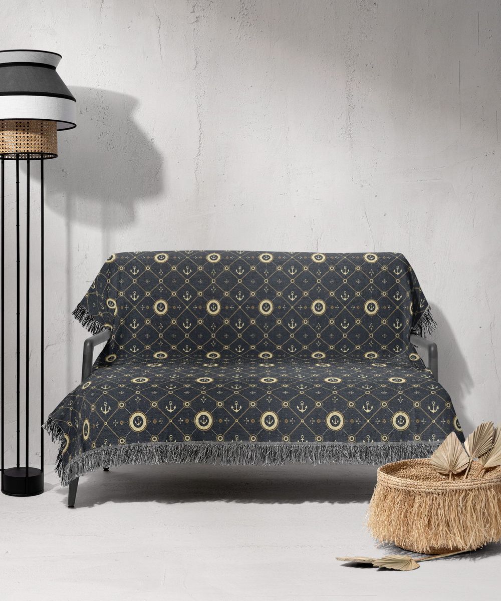 شال مبل ریش دار sofa shawl 79