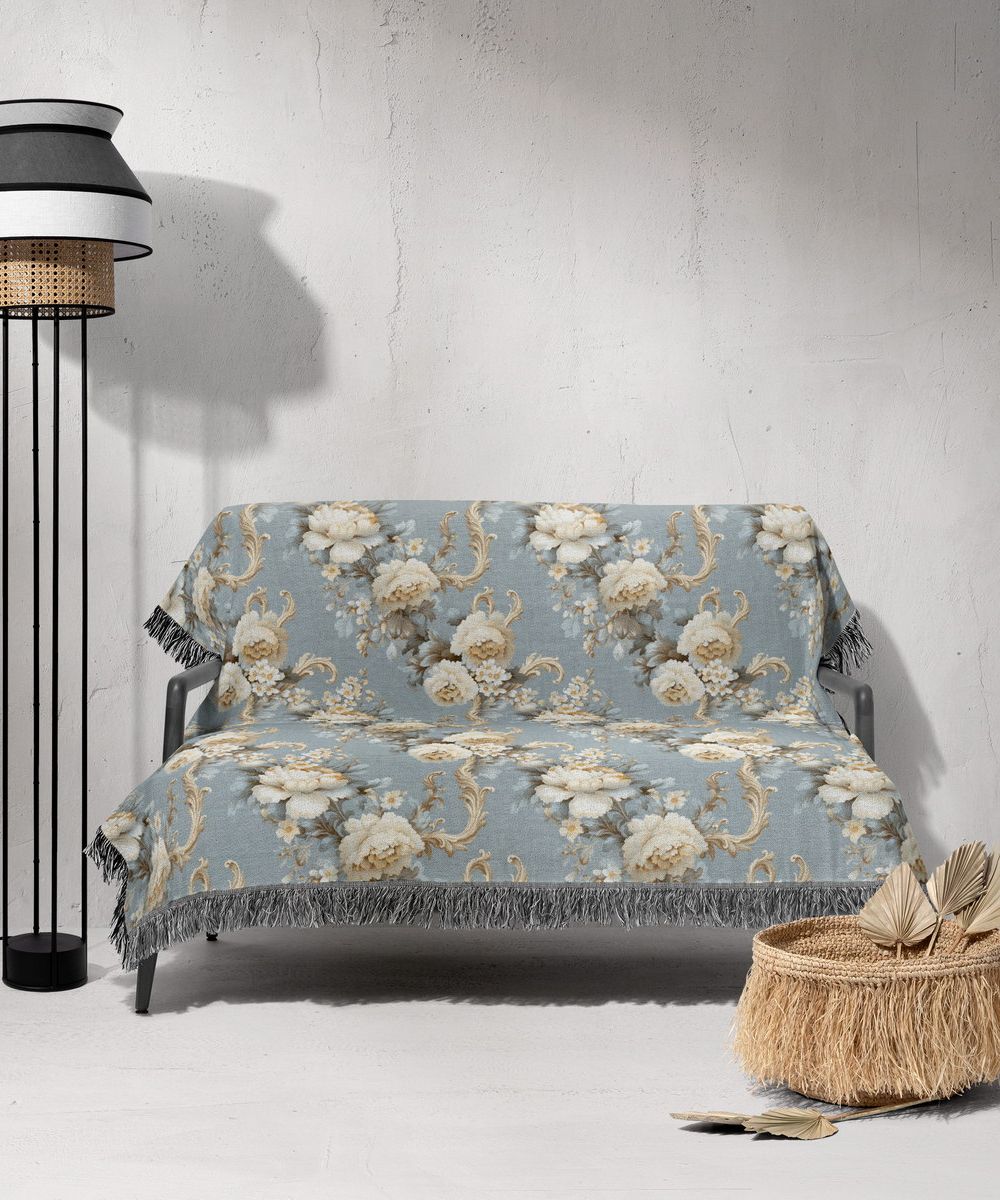 شال مبل ریش دار sofa shawl 80