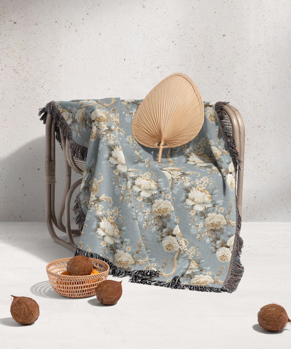 شال مبل ریش دار sofa shawl 80