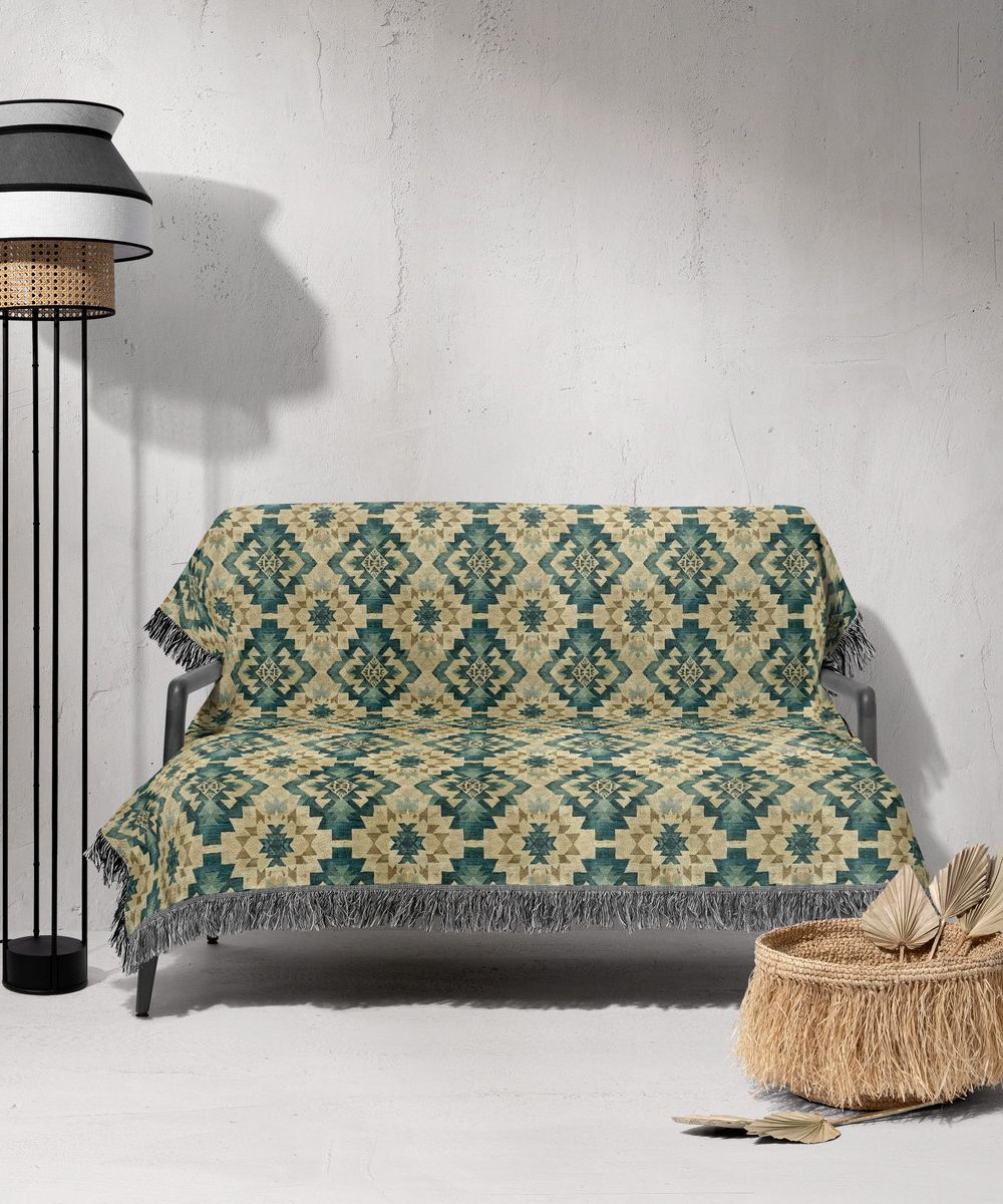 شال مبل ریش دار sofa shawl 84
