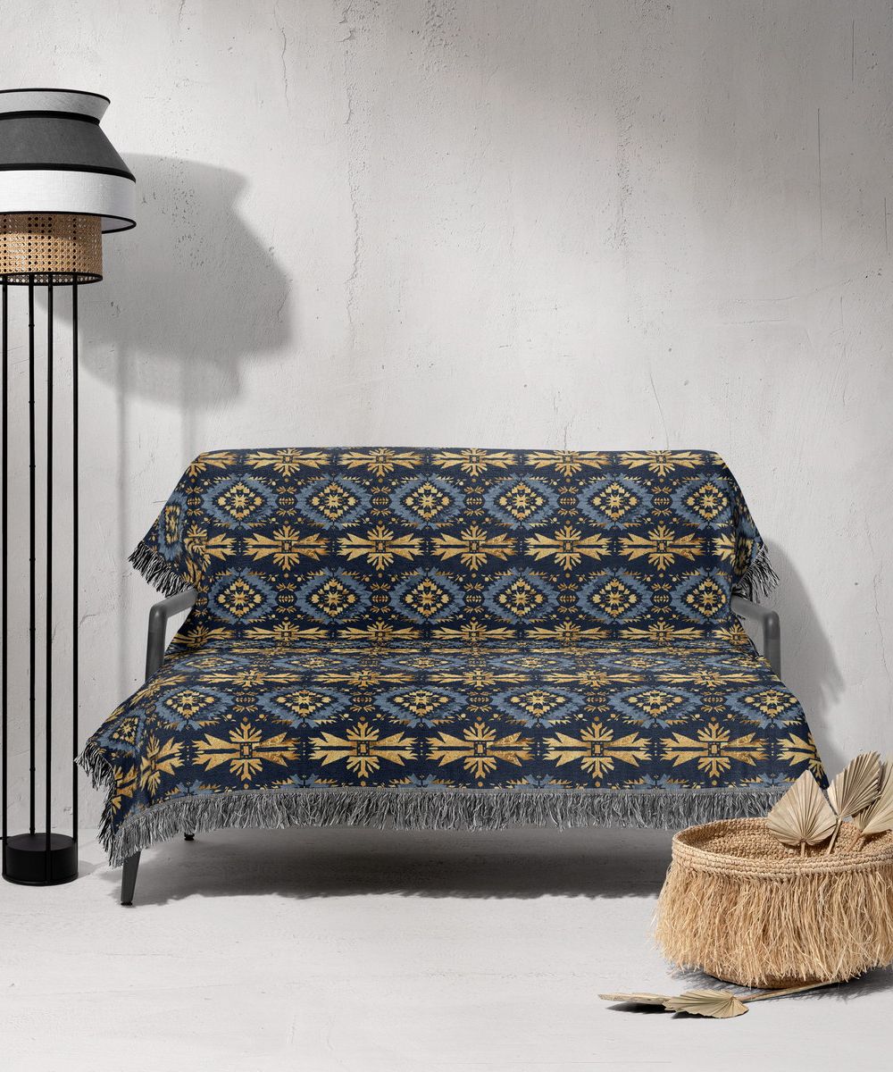 شال مبل ریش دار sofa shawl 85