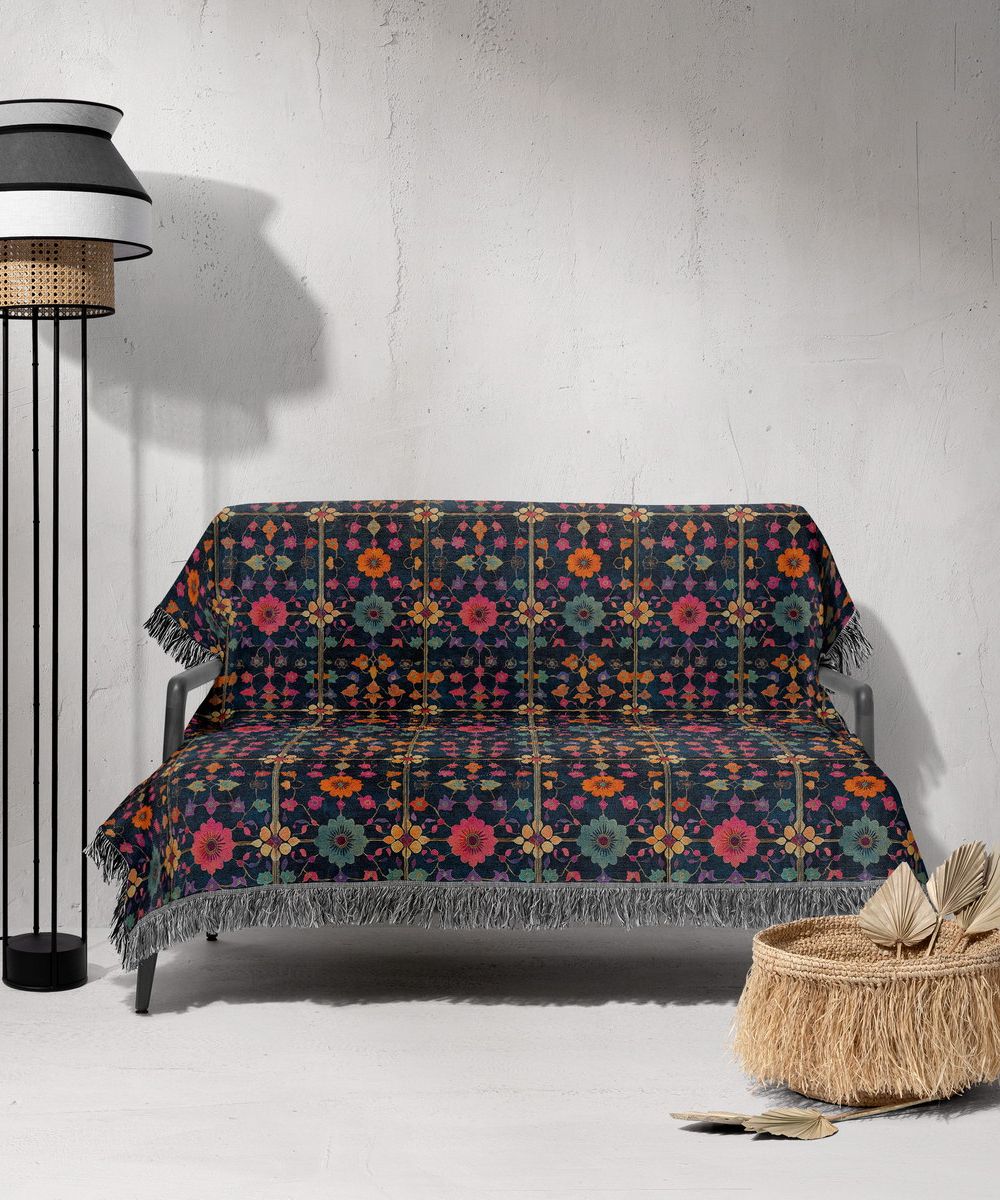 شال مبل ریش دار sofa shawl 103