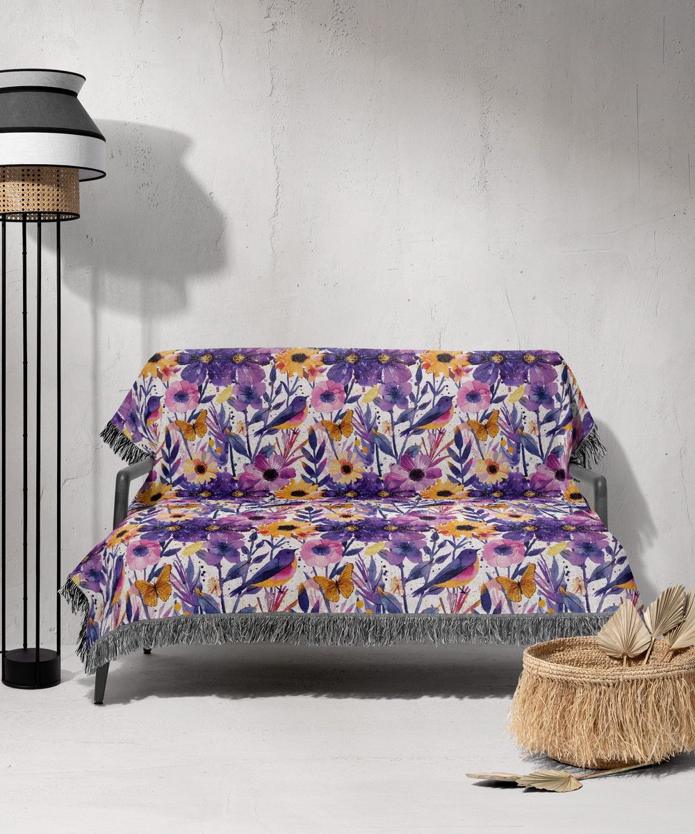 شال مبل ریش دار sofa shawl 105