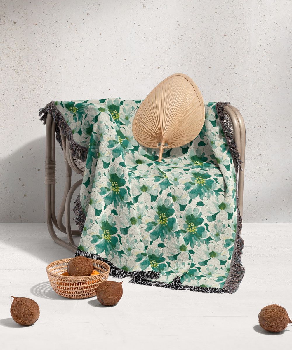 شال مبل ریش دار sofa shawl 108