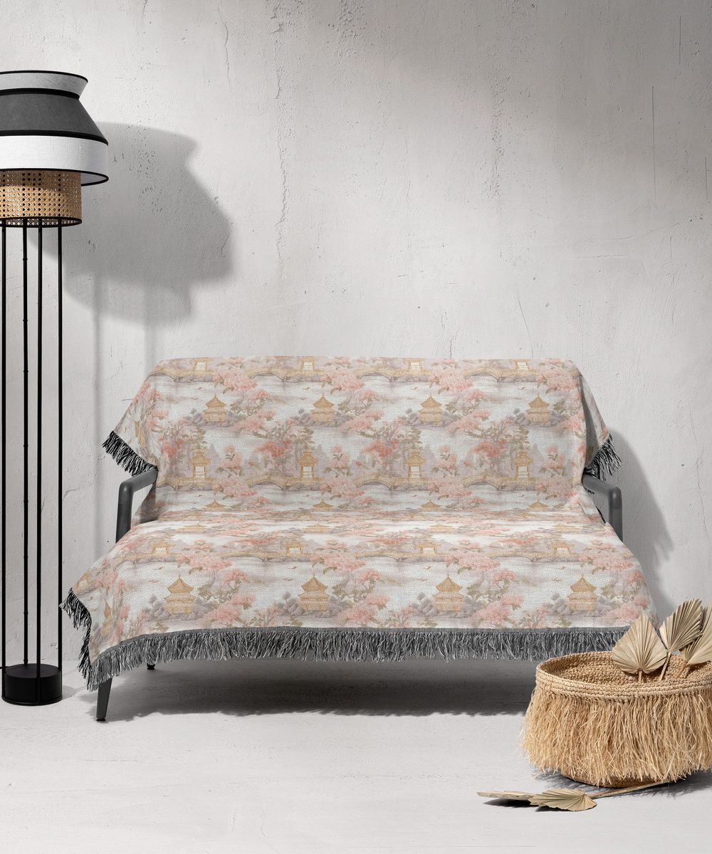 شال مبل ریش دار sofa shawl 109