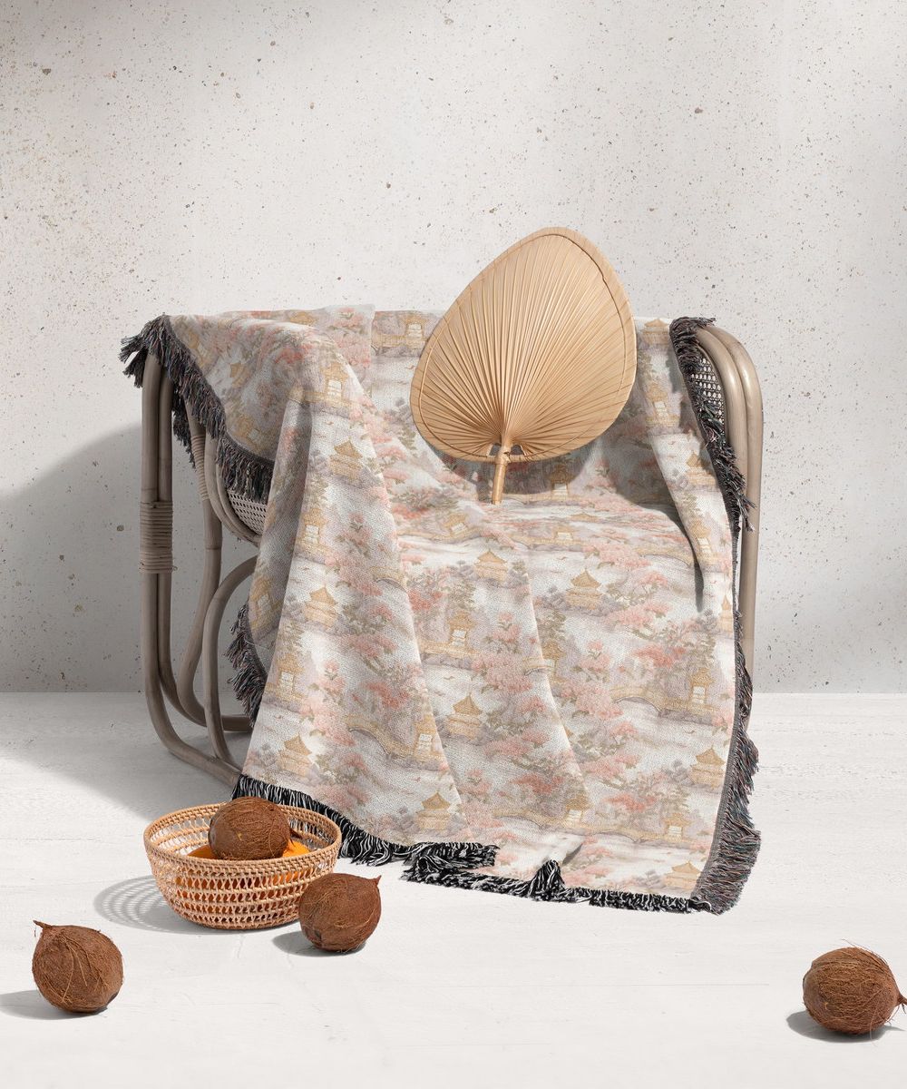 شال مبل ریش دار sofa shawl 109