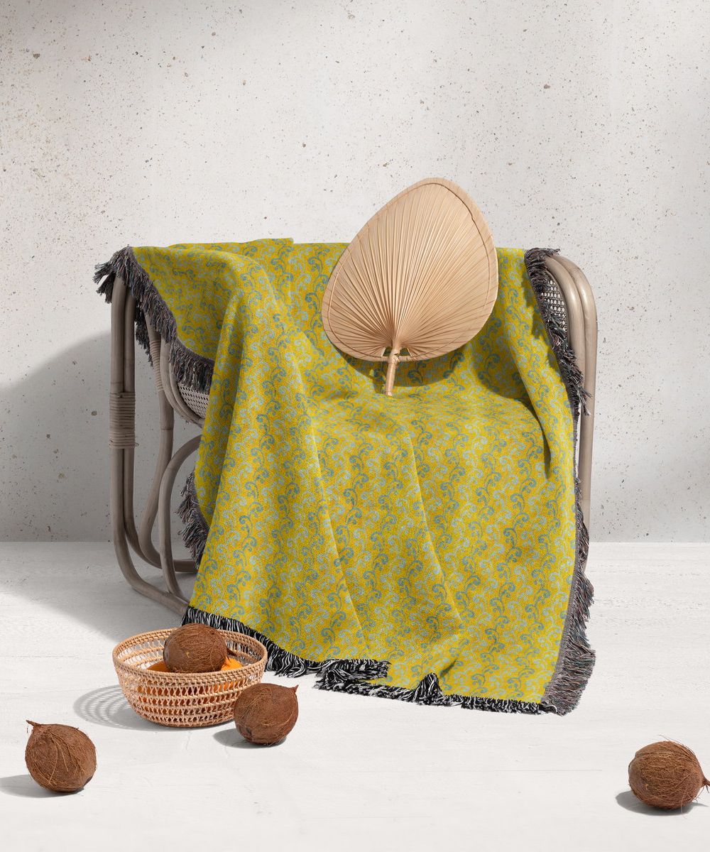 شال مبل ریش دار sofa shawl 111
