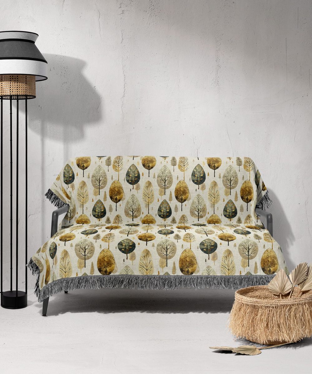 شال مبل ریش دار sofa shawl 113