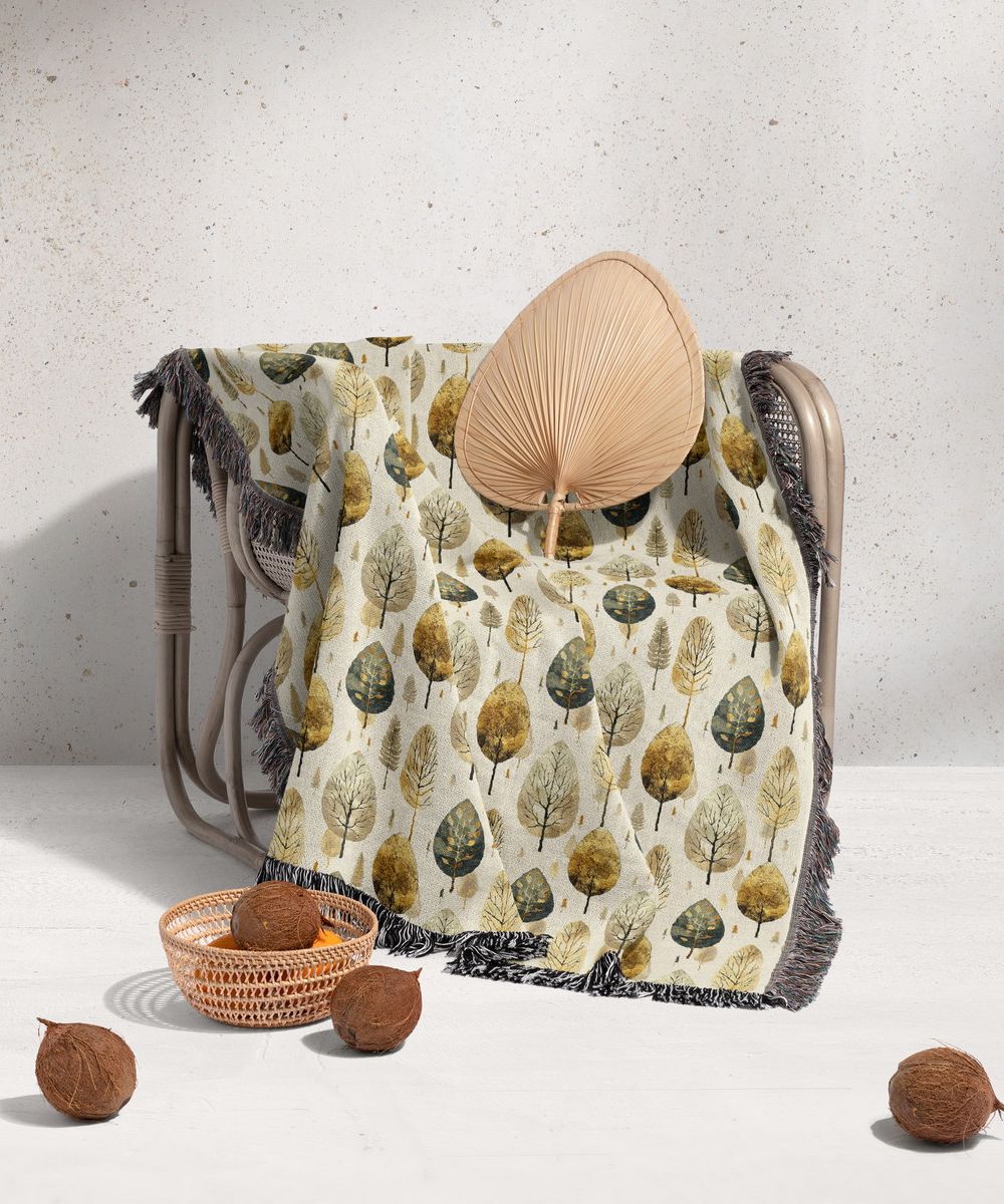 شال مبل ریش دار sofa shawl 113