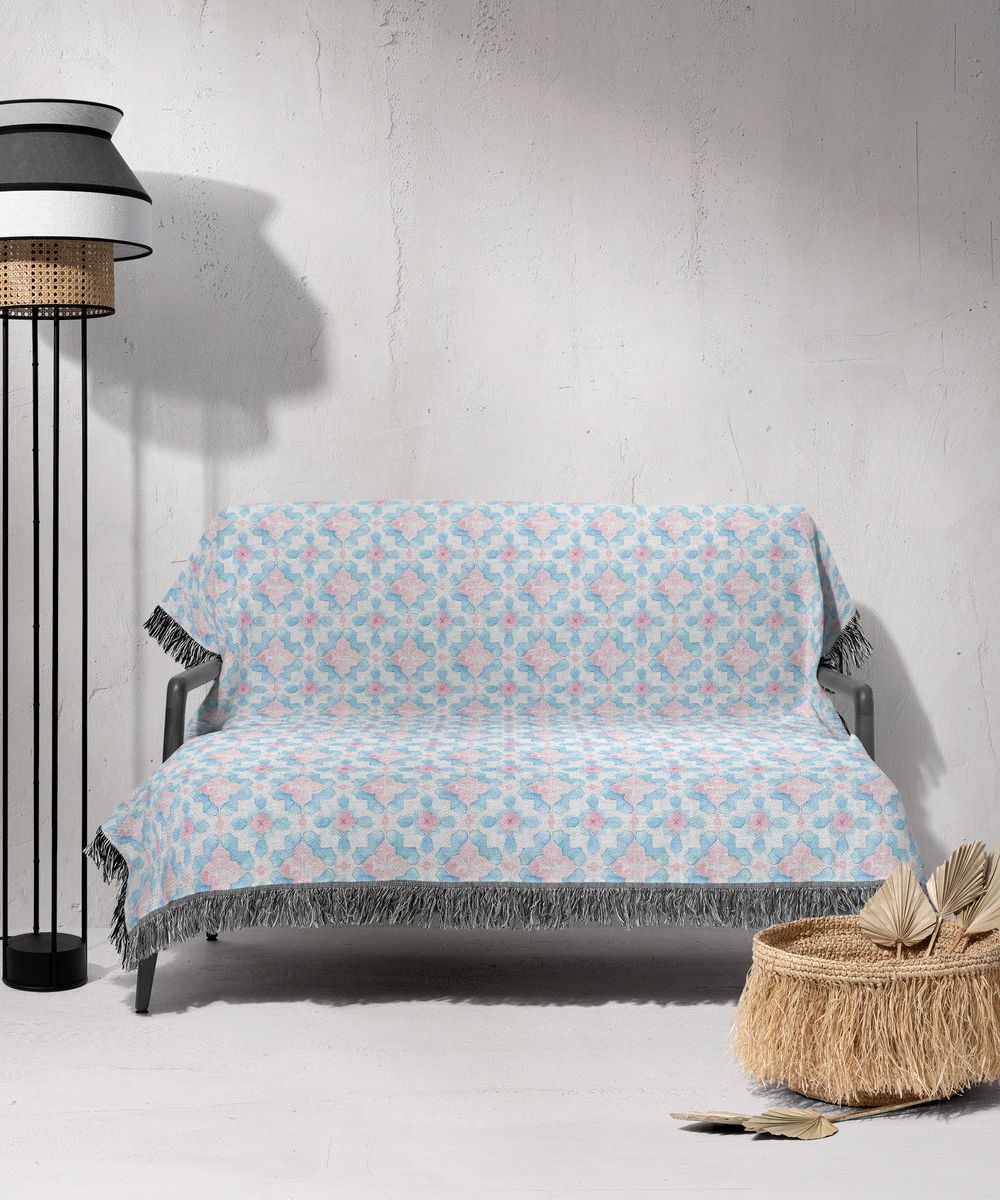 شال مبل ریش دار sofa shawl 118