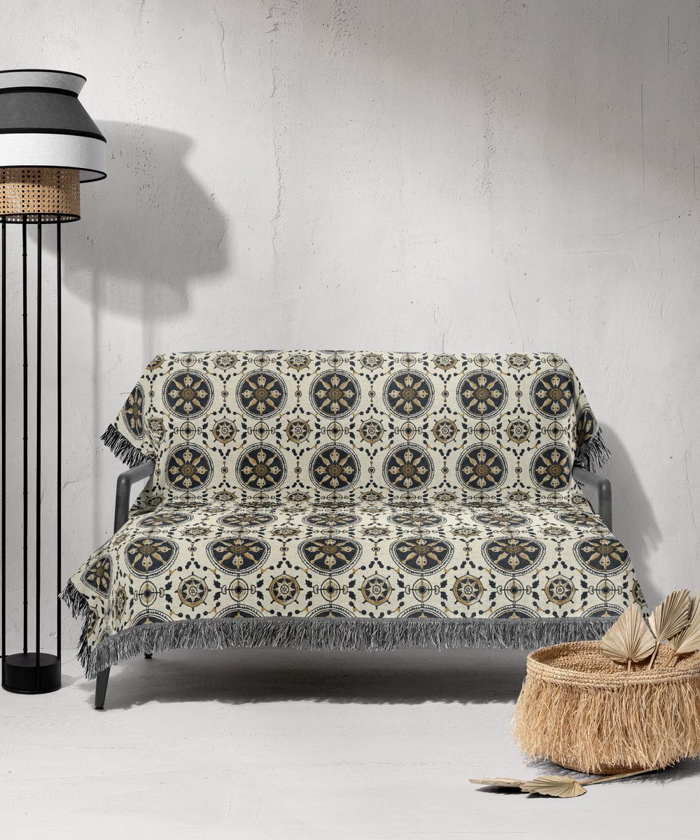 شال مبل ریش دار sofa shawl 119
