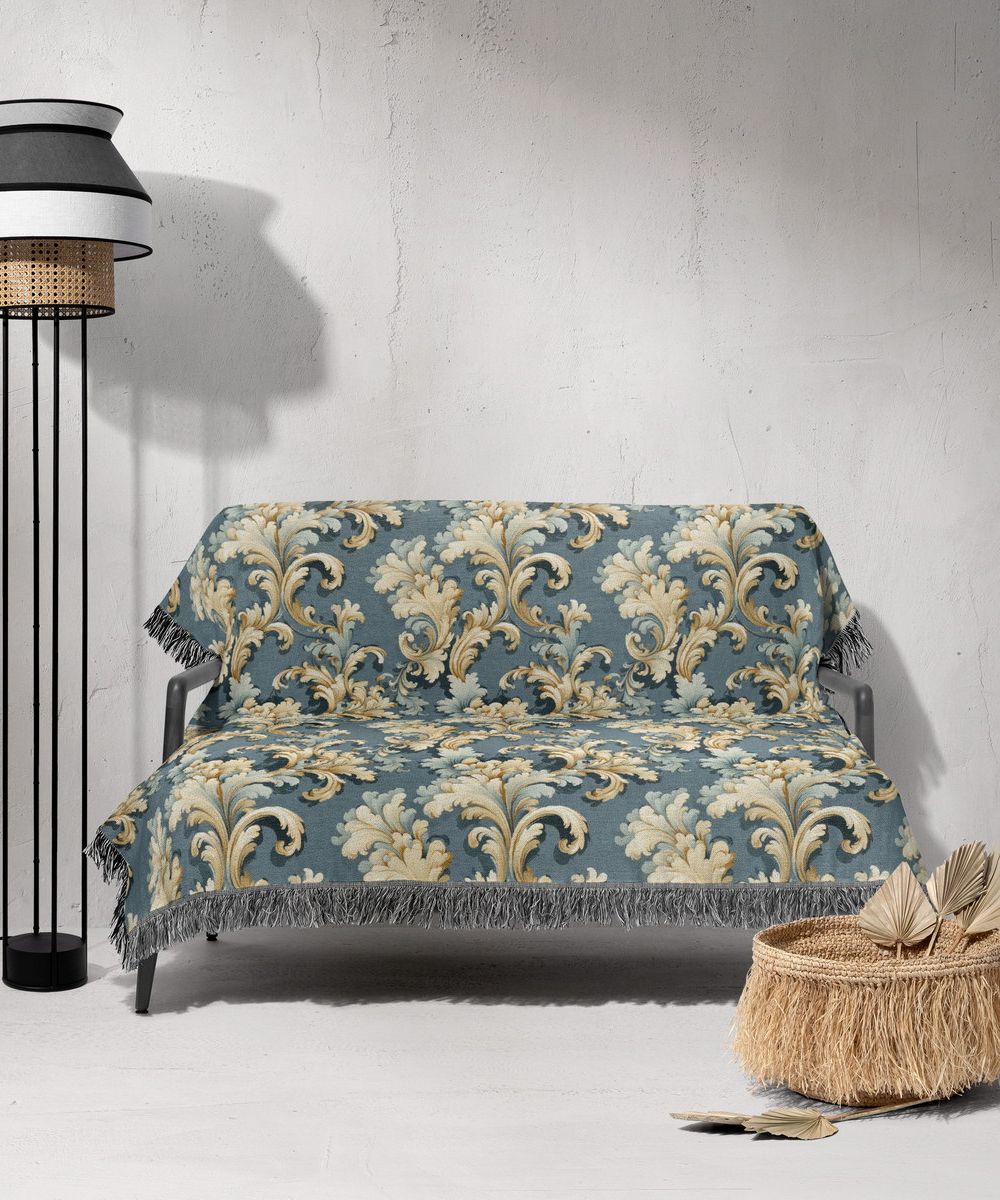 شال مبل ریش دار sofa shawl 120