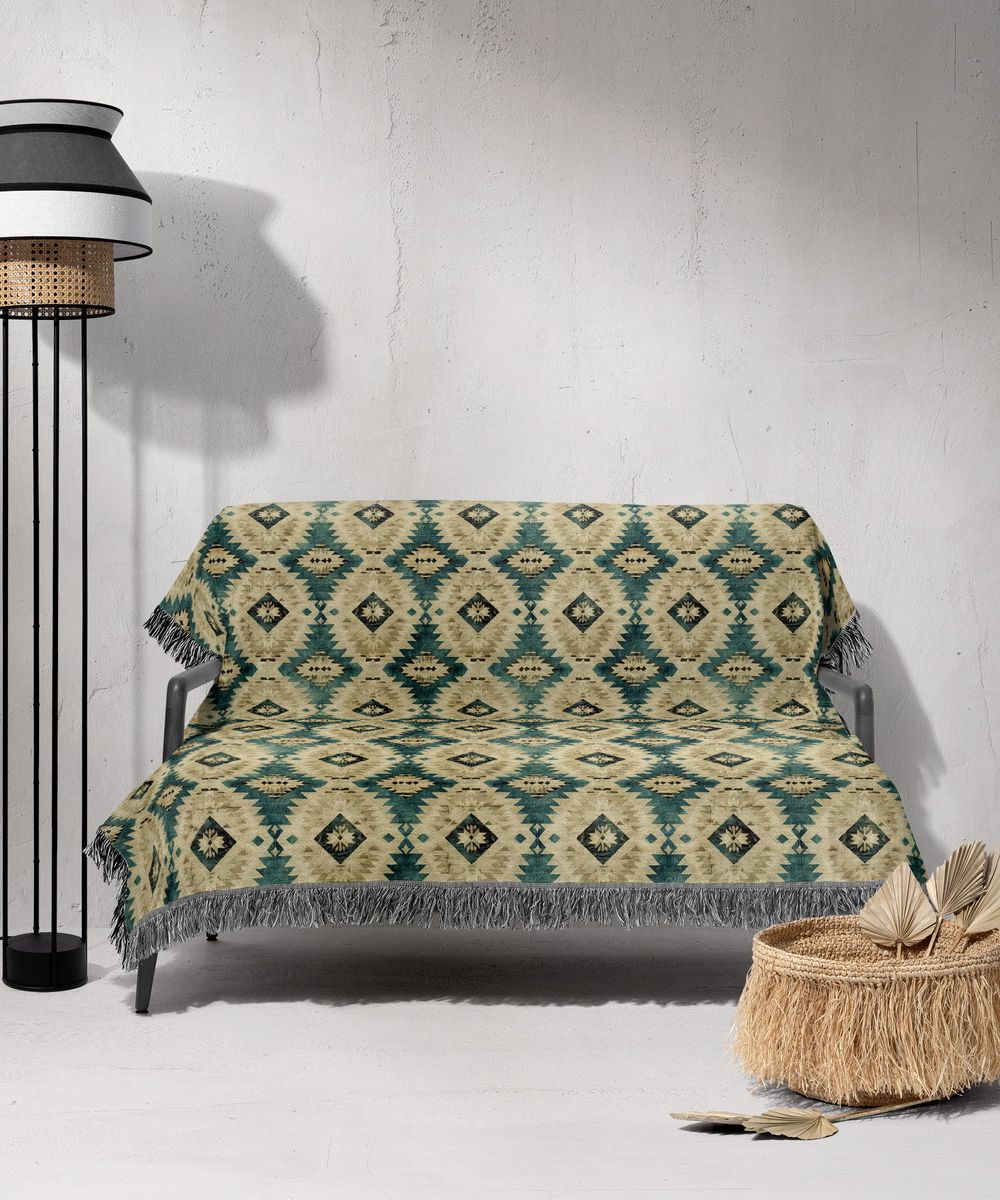 شال مبل ریش دار sofa shawl 121